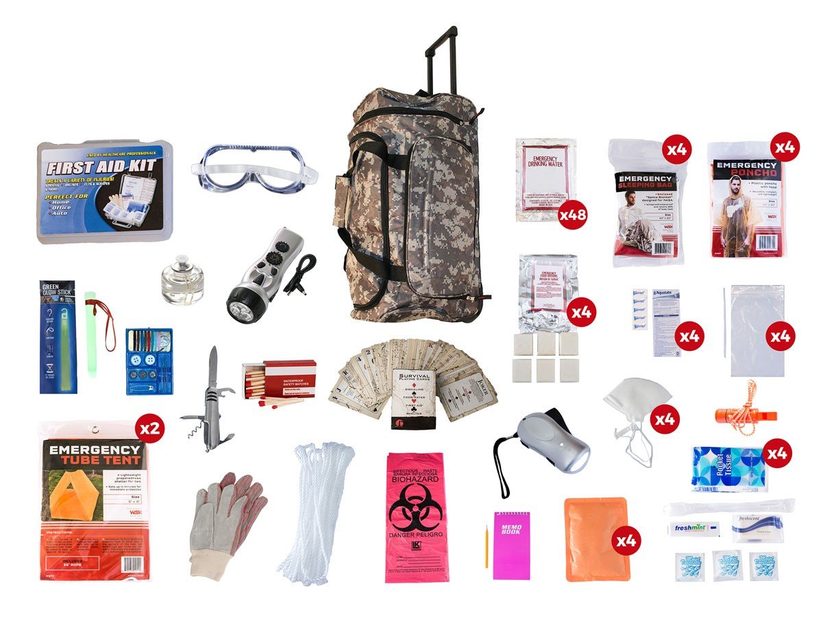 4 Person Home Survival Kit  72-Hour Family Emergency Kit